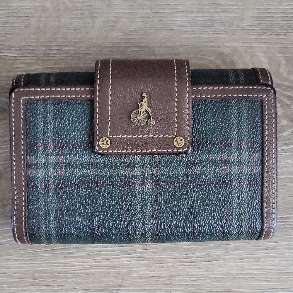 Bean Pole Plaid Wallet with Brown Trim